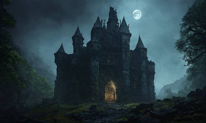 Мрачный старинный замок