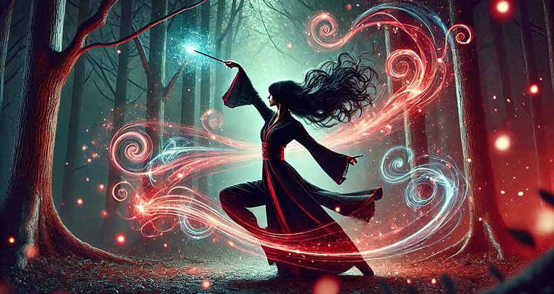 Ведьма с волшебной палочкой